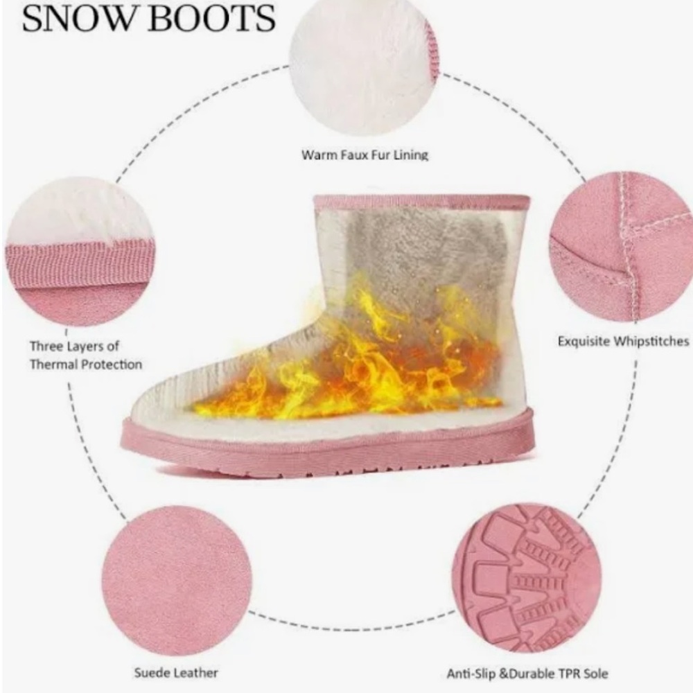 Cozy Warm Fur Lined Ankle Bootie in Blush Pink NWT Size 8 - Picture 3 of 10